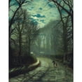 thumbnail image 2 of John Atkinson Grimshaw 15x18 Black Ornate Wood Framed Double Matted Museum Art Print Titled - Nearing Home (1872), 2 of 5