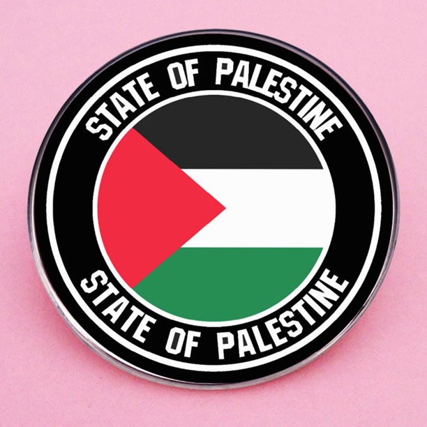 Broche creativo redondo Estado de Palestina Pin decorativo regalos para amigos niños