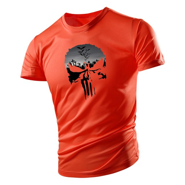 Camiseta holgada y transpirable para hombre, Top deportivo informal de gran tamaño para correr, Fitness, estampado de Calavera, ropa de calle de Hip-Hop, 4XL