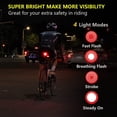 thumbnail image 2 of Luz trasera de bicicleta inteligente: Encendido/apagado automático Linterna trasera para bicicleta Luz de freno trasera ultrabrillante Luz estroboscópica diurna de alto lumen Luz trasera LED, 2 of 4