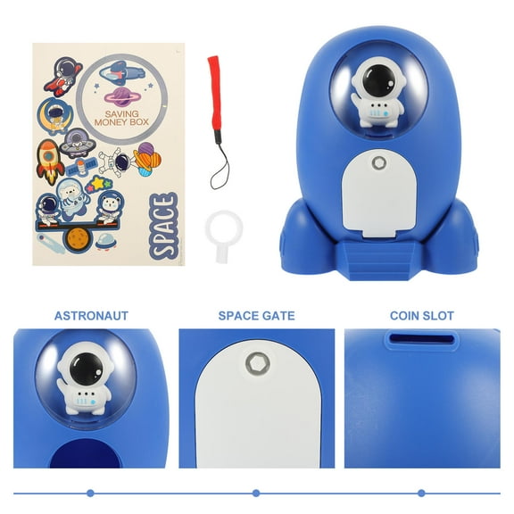 IMIKEYA Childrens Money Box Blue Plastic 1Pack