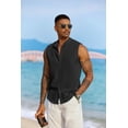 thumbnail image 3 of COOFANDY Mens Sleeveless Summer Shirts Beach Tank Tops Button Up Textured Tank Shirt for Vacation, 3 of 6