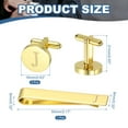 thumbnail image 2 of Uxcell Gemelos, Clip de Corbata Inicial y Juego de Gemelos para Hombres Clásico de Cobre, Letra J (Tono Dorado), 2 of 6