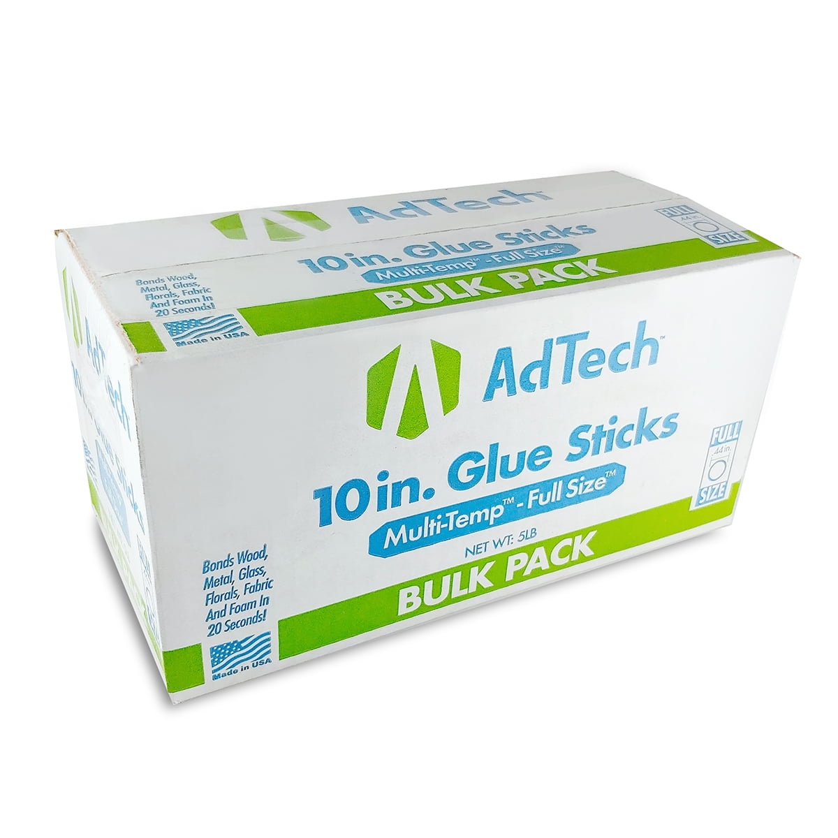AdTech Crystal Clear Hot Glue Gun, Full Size 4 Inch X .44 Inch, 10 Sticks