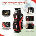 thumbnail image 6 of Costway Lightweight Golf Cart Bag with 14 Way Top Dividers 9 Pockets Rain Hood Cooler Bag Red, 6 of 10