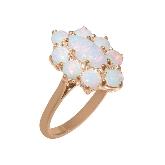 LBG British Made 9k Rose Gold Natural Opal Womens Statement Ring - 33 size options - Size 10