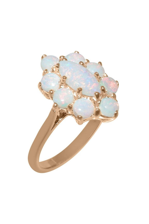 LBG British Made 18k Rose Gold Natural Opal Womens Statement Ring - 33 size options - Size 10.75