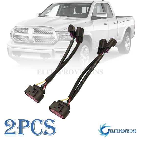 2x For Dodge Ram 09-18 Conversion Harnesses Quad Housing To Projector Headlight