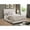Ivory#2, variant on Ivory Upholstered Eastern King Panel Bed - 87"L X 80"W with Chrome Nailhead Trim, 49.5"H