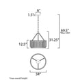 thumbnail image 4 of 38423CLNAB Maxim Lighting Jolie - 40W 1 LED Chandelier-31.25 Inch Tall and 34 Inch Wide-Natural Aged Brass Finish, 4 of 5