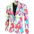 thumbnail image 2 of Tiweut Mens Floral Blazer Jacket Valentine's Day Paisley Tuxedo Suit Party Dress Coat,Pink, 2 of 9