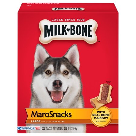 Milk-Bone MaroSnacks Dog Treats with Real Bone Marrow and Calcium (3) 58 Oz. Boxes Beef Large Dogs