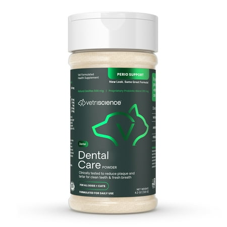 VetriScience Laboratories Healthy Mouth, Dental Care Powder for Cats and Dogs, 4.2 oz.