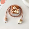 thumbnail image 5 of New Arrival! 5-in-1 Set With 3D Butterfly And Brown Bear Silicone Charger Protection Covers And Data Cable Protector Rope, Compatible With Apple 18W/20W Quick Charger And IPhone 11/12/13/14 Pro Max, 5 of 5