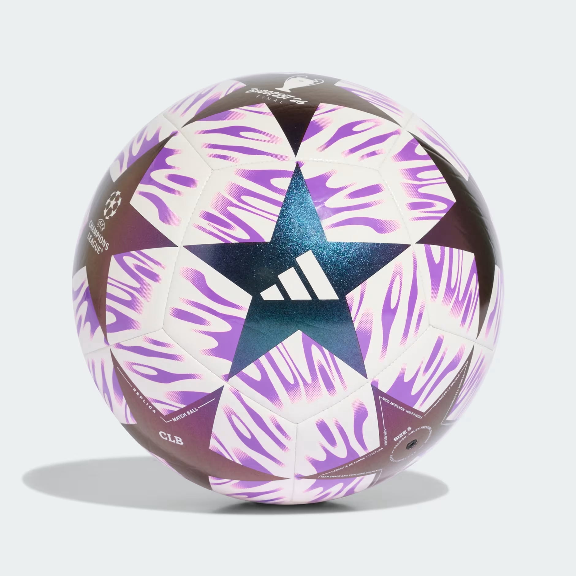 Adidas MLS Nativo XXV Soccer Ball, White/Solar Green/Glory Blue