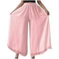 thumbnail image 4 of Plebaso Women's Palazzo Pants Elastic Waist Flowy Wide Leg Pants Summer Casual Beach Pants for Women, 4 of 5
