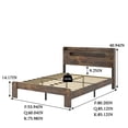 thumbnail image 5 of Marco de cama de plataforma de madera con cabecera de luz led de almacenamiento y 2 USB, sin ruido, No se necesita resorte de caja y herramienta de montaje fácil, 5 of 5