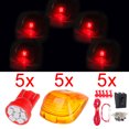thumbnail image 4 of CCIYU QTY(5) Roof Running Light Cab Marker Amber Cover Top Lamp Lens + Wiring pack +168 921 Red 3020 SMD LED Fit 1999-2015 Replacement fit for Ford, 4 of 5