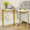 thumbnail image 5 of Half Round, Modern Side Table End Table Slim C-shaped Table Brown 1PC, 5 of 5