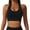 Black, variant on Women's Seamless Halter Sports Bra Open Back Padded Workout Crop Tank Tops White S