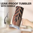 thumbnail image 5 of 20oz Stainless Steel Tumbler with Bohemian Handle, Insulated Travel Coffee Cup, Leak-Proof Lid, Straws, Perfect Themed Present, 5 of 5