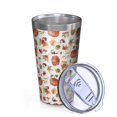 thumbnail image 2 of 16oz Tumblers Fall Pumpkins Leaves Pattern Stainless Steel Vacuum Insulated Double Wall Travel Tumbler Cups Mug with Lid and Straw,Cleaning Brush for Coffee,Tea, 2 of 4