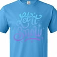 thumbnail image 4 of Inktastic Winter Let It Snow Lettering in Blue with Snowflakes T-Shirt, 4 of 5