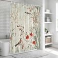 thumbnail image 5 of Vintage Botanical Shower Curtain Set - Small 36" x 72" Washable Bathtub Curtain with 12 Hooks, Summer Birds Pastoral Spring Floral Waterproof Fabric Stall Shower Curtains for Bathroom/Bathtub Décor, 5 of 6