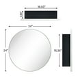 thumbnail image 3 of TEHOME Surface Mount Chrome Round Circle Bathroom Medicine Cabinet with Mirror Circulars Shaped Stainless Steel Metal Framed Medicine Cabinets Bathroom Cabinet with Mirror 24'' Diameter, 3 of 8