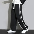 thumbnail image 2 of Mens Wide Leg Baggy Sweatpants Loose Fitting Fleece Soft Straight Leg Joggers Casual Open Leg Wide Legged Open Bottom, 2 of 8