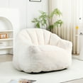 thumbnail image 3 of SEENYOO 41.40" Cloud Couch, Couches for Living Room, Bean Bag Chair with Armrests, High-Density Foam, Comfy Reading Chair for Adults, Multi-Room Use, White, 3 of 14