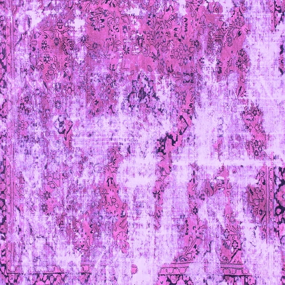 Ahgly Company Indoor Square Abstract Purple Modern Area Rugs, 3' Square