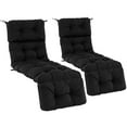 thumbnail image 1 of Costway 2 Pcs Coussin de Chaise Longue 73 Pouces Coussin Rembourré pour Fauteuil Inclinable Intérieur Extérieur Noir, 1 of 9