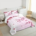 thumbnail image 3 of Homewish Pink Sakura Queen Comforter Set,Japanese Cherry Blossom Bedding Sets,Rustic Flower Bedding Comforter Set For Girl,Super Cozy Room Decor,3-Piece, 3 of 8