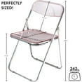 thumbnail image 3 of Urban Shop Transparent Acrylic Modern Folding Chair with Chrome Frame, Blush, 3 of 6