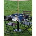 thumbnail image 4 of Hokiten Outdoor Tablecloths with Umbrella Hole & Zipper, Blue Marble 54x54 Inch Square Tablecloths, Modern Minimalist Abstract Fluid Art Waterproof Table Cloth, Patio/Pool/Picnic Table Covers, 4 of 7