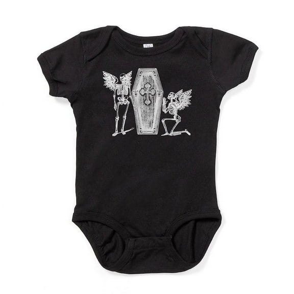 CafePress - Winged Skeletons And Coffin - Cute Infant Bodysuit Baby Romper - Size Newborn - 24 Months