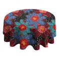 thumbnail image 4 of Pioneer Flower Floral Print Pattern Round Tablecloth 60"x60",Wrinkle Wipeable Table Cloth for Kitchen Dining Room Picnic Patio Party, 4 of 6