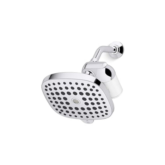KOHLER R24670-G-CP Aquifer Filtered Showerhead with Water Filter System, Multifunction Shower Head and Filter Combo Kit for Skin and Hair, Polished Chrome