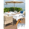 thumbnail image 6 of 54x80 Inch Outdoor Tablecloth with Umbrella Hole Zipper Rectangle Blue Eucalyptus Leaves Rectangular Tablecloths Outside Waterproof Watercolor Summer Leaf Patio Table Cloth Cover for Picnic Party, 6 of 8