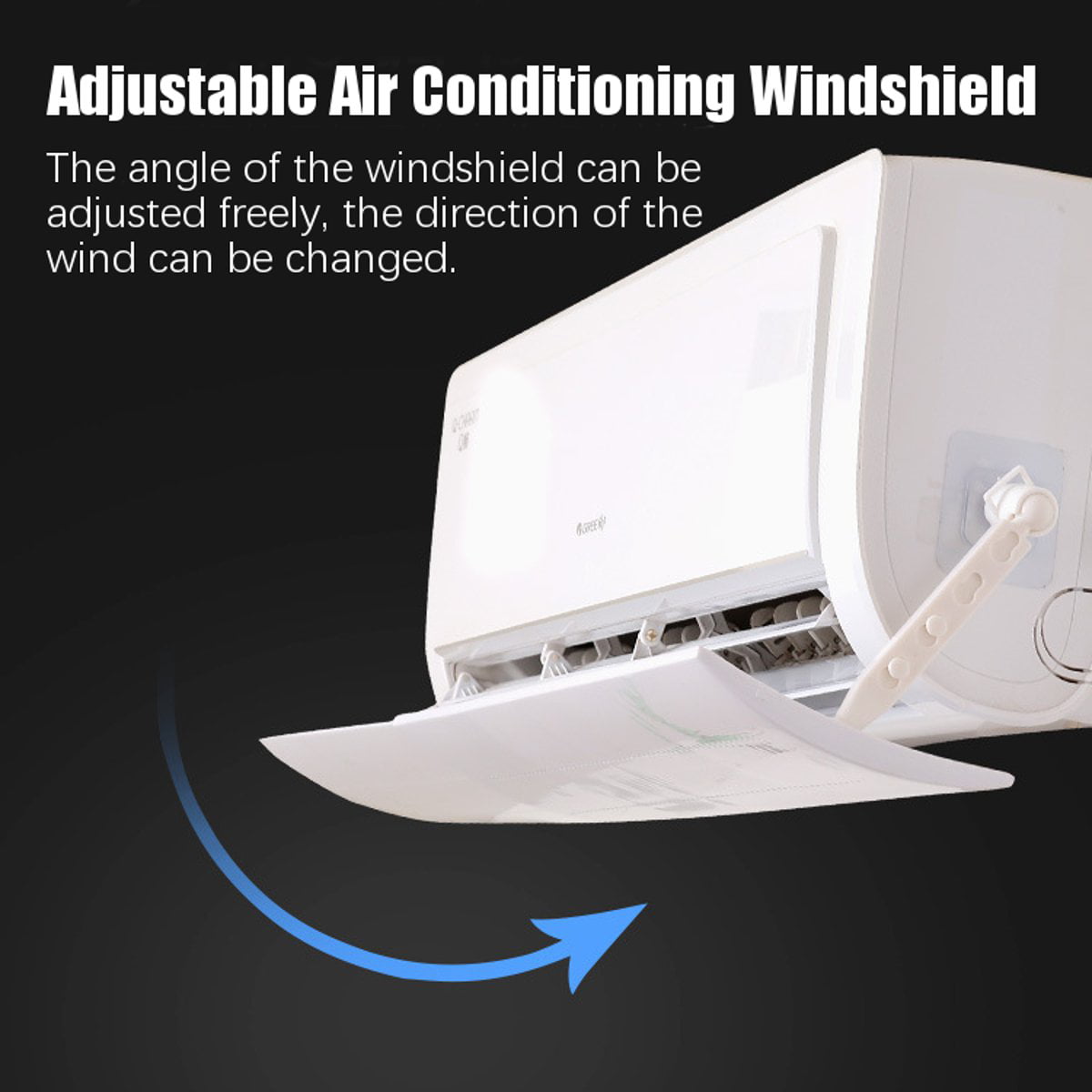 Adjustable Foldable Air Conditioner Deflector Confinement Air Deflector Outlet Air Wing Air Cooled Baffle Wind Direction Windshield for Home 