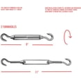 thumbnail image 4 of Sunrise Sun Shade Sail Hardware Kit for Triangle Sun Shade Sail Installation with 8 inches Turnbuckles, Stainless Steel, Set of 5 B, 4 of 5