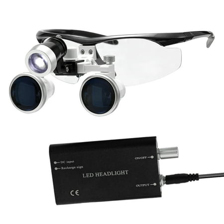 

Wearable Magnifier Portable 3.5X 420mm Binocular Loupes Optical Glass Headset Magnifying Glasses +3W LED Headlight