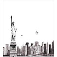 thumbnail image 3 of Urban Duvet Cover Set, Cityscape of New York City Famous of Liberty and Skyscrapers Drawing Print, Decorative 3 Piece Bedding Set with 2 Pillow Shams, Queen Size, White and Grey, by Ambesonne, 3 of 3