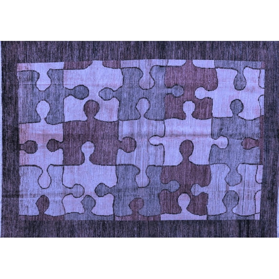 Ahgly Company Machine Washable Indoor Rectangle Abstract Blue Modern Area Rugs, 2' x 5'