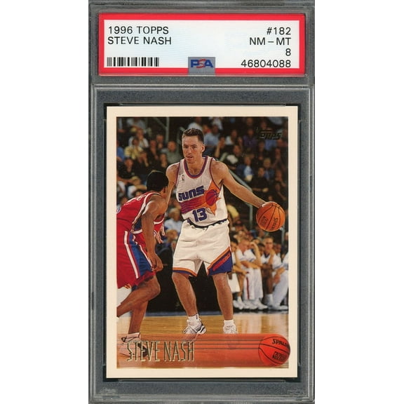 Steve Nash 1996 Topps Basketball Rookie Card RC #182 Graded PSA 8