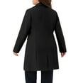 thumbnail image 3 of Agnes Orinda Women's Plus Size Winter Coats Notch Lapel Single Breasted Jacket Trendy Dressy Mid Length Pea Coat with Pocket 2025 2X Black, 3 of 6