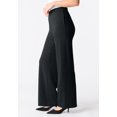 thumbnail image 3 of Roaman's Women's Plus Size Ponte Wide Leg Pant With Pockets And Pull On Elastic Waist, 3 of 3