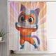 thumbnail image 1 of Cortina de ducha Superkitties con diseño de dibujos animados, con 12 ganchos, impermeable, lavable, de poliéster, para decoración del baño, 60 x 72 pulgadas, de plástico, 1 of 8