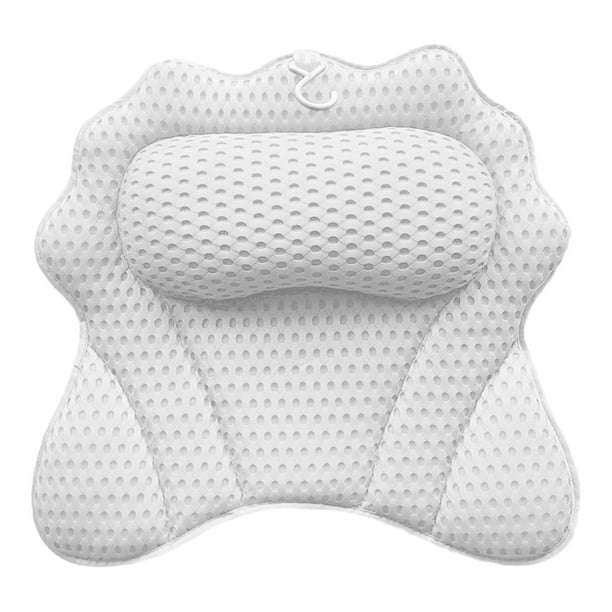 Almohada de baño, soporte de cabezal y cuello de cojín de bañera, almohada ergonómica de bañera sin deslizamiento con taza de succión, accesorios de bañera
